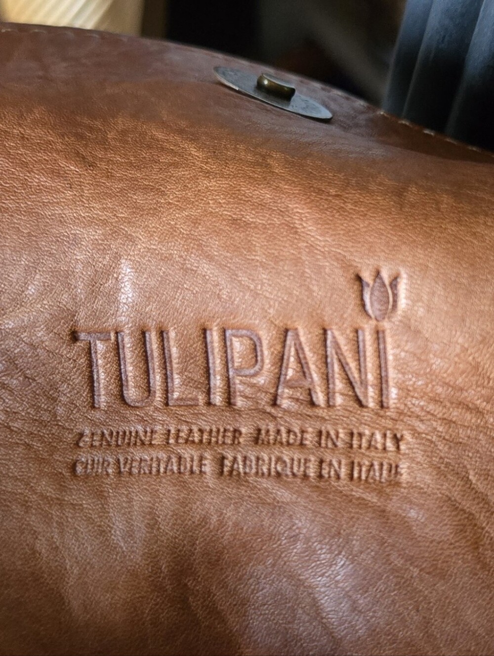 Tulipani made in Italy Genuine Leather Brown Shoulder Bag